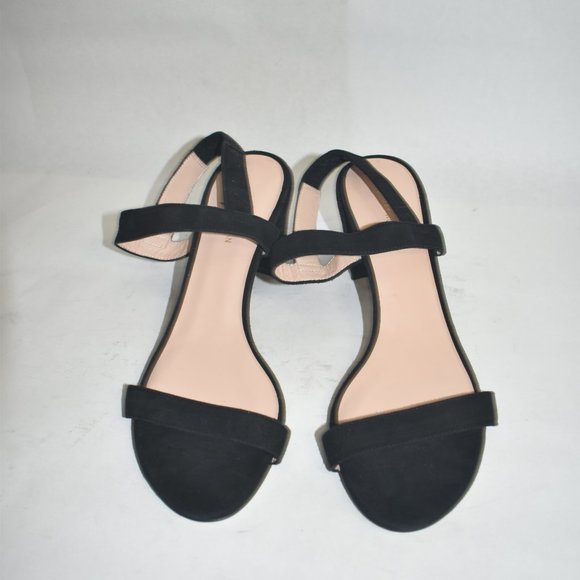 STUART WEITZMAN SIMPLE ELASTIC Strap Sandal BLACK SUEDE NUDIST 10 (D4) - Picture 3 of 6